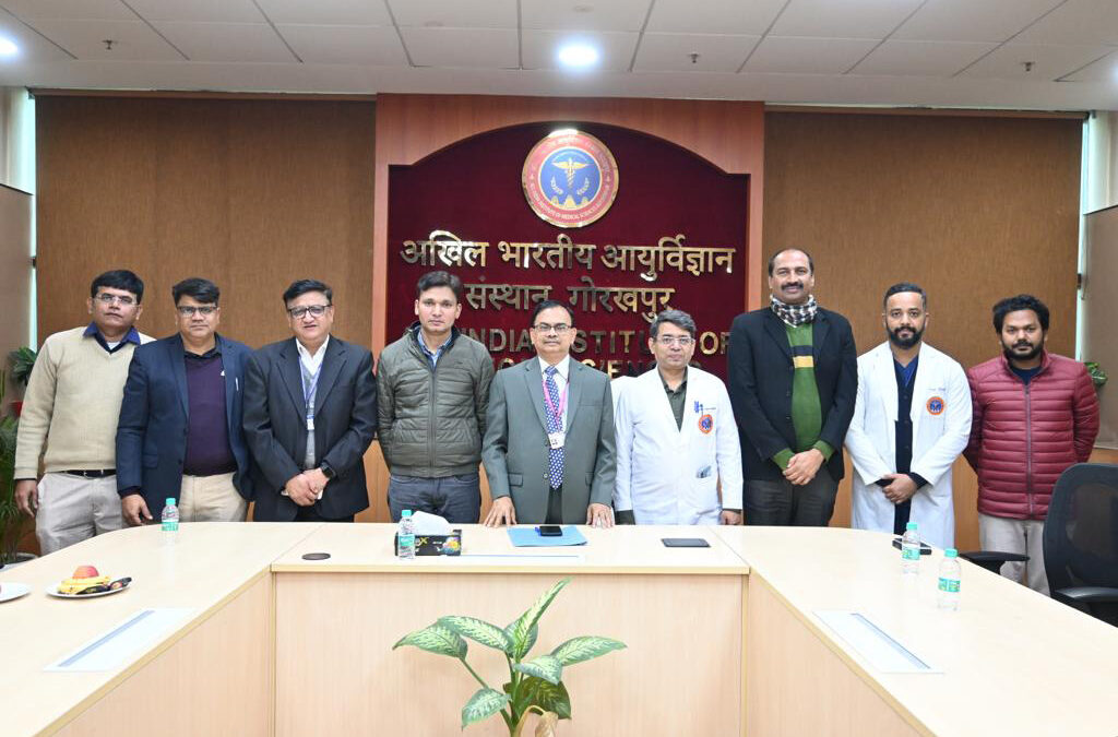 Interaction between Executive Director AIIMS Gorakhpur, Administration and Drug Inspector Dr. Ravendra for approval of services of Blood and Transfusion Team