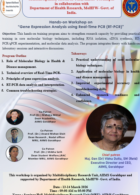 Hands-on Workshop on Gene Expression Analysis using Real-Time PCR (RT-PCR)