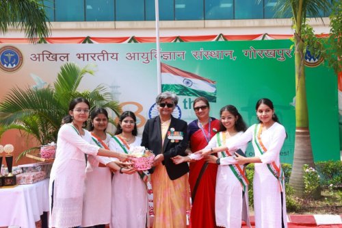 AIIMS Gorakhpur celebrated the 80th Independence Day
